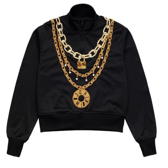 Moschino x H&M Hoodie with Gold Chains Appliqué - Picture 1 of 7